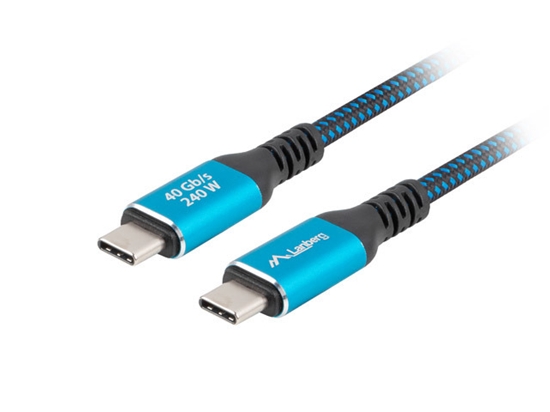 Picture of Lanberg USB-C M/M 4.0 CABLE 240W 8K 60HZ | CA-CMCM-44CU-0005-BK