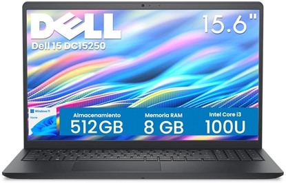 Attēls no Laptop Dell Laptop Inspiron 15 DC15250 I15-15250310008512DX Core 3-100U/15.6" FHD 120Hz IPS/8GB/SSD 512GB/BT/Win 11 Carbon Black