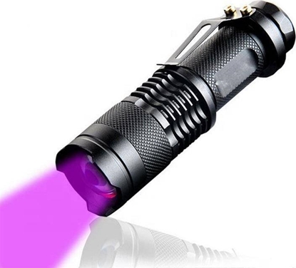 Изображение Latarka Aptel TAKTYCZNA LATARKA Z DIOD UV 395nm 5W ZOOM IPX4 czarna ZD75A