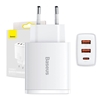 Изображение Lādētājs Baseus Compact Quick Charger 2 x USB + USB-C 30W White