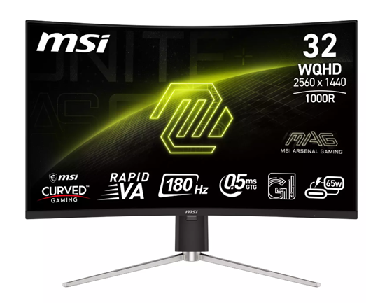 Picture of LCD Monitor|MSI|MAG 325CQRF QD E2|31.5"|Gaming/Curved|Panel VA|2560x1440|16:9|180 Hz|0.5 ms|Colour Black|MAG325CQRFQDE2