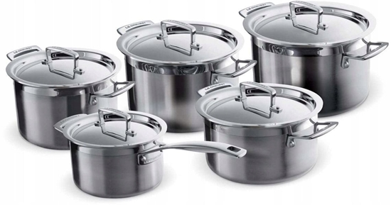 Picture of Le Creuset 3-Ply 3Ply five-piece fivepiece saucepan set stainless steel (96209400001000)