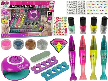 Attēls no Lean Sport Duy Zestaw do Malowania Paznokci Pisaki Brokat Naklejki Lampa