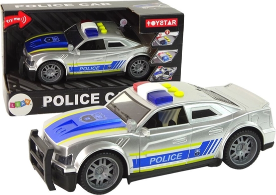 Изображение LeanToys Auto Policja 1:14 wiata Dwiki Srebrne