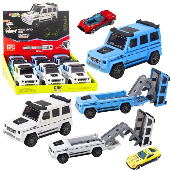 Picture of LeanToys Auto Terenowe Metalowe Ukryty Samochodzik wiato Dwik Biay Niebieski