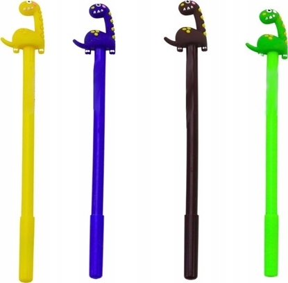 Изображение LeanToys Dugopis Z Dinozaurem Zatyczka Czarny Wkad Mix Brzowy óty 0.5mm