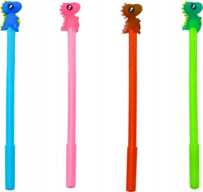 Изображение LeanToys Dugopis Z Dinozaurem Zatyczka Czarny Wkad Mix Róowy Niebieski 0.5mm