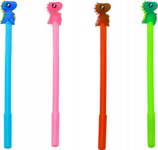 Изображение LeanToys Dugopis Z Dinozaurem Zatyczka Czarny Wkad Mix Róowy Niebieski 0.5mm