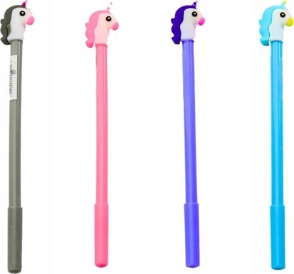 Изображение LeanToys Dugopis Z Jednorocem Zatyczka Czarny Wkad Mix Siwy Fioletowy 0.5mm