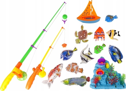 Picture of LeanToys Gra Zrcznociowa Zestaw Do owienia 11 Szt. Rybek Akcesoria ódka LEAN Toys