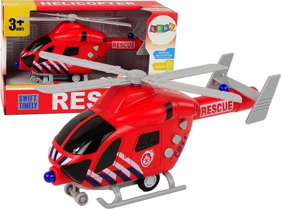 Picture of LeanToys Helikopter Ratunkowy Stra Poarna Czerwony Dwik wiata miga LEAN Toys