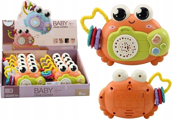 Picture of LeanToys Krab Aparat Grzechotka Projektor Na Baterie Dwiki Pomaraczowy