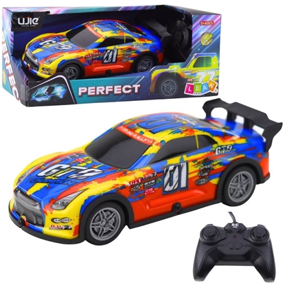 Изображение LeanToys Samochód Wycigowy Zdalnie Sterowany RC wiecca Obudowa Niebiesko-óty