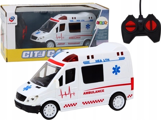 Изображение LeanToys Zdalnie Sterowana Karetka Ambulans RC wiata Dwiki Biaa