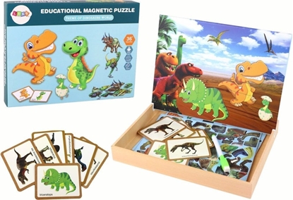 Picture of LeanToys Zestaw Edukacyjnych Puzzli Magnetycznych z Dinozaurami LEAN Toys