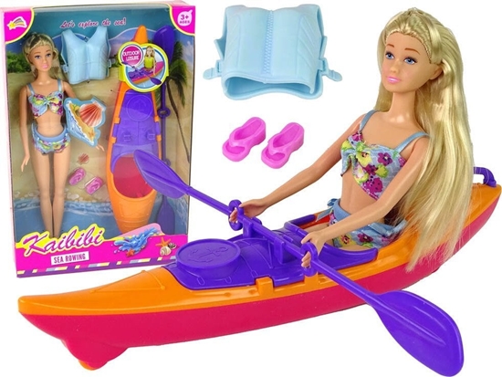 Picture of LeanToys Zestaw Lalka Akcesoria Kajak Pomaraczowy