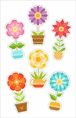 Attēls no LearnHow Dekoracje okienne dwustrone - Kwiatki... 6szt