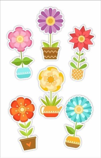 Picture of LearnHow Dekoracje okienne dwustrone - Kwiatki... 6szt