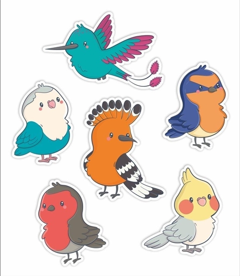 Picture of LearnHow Dekoracje okienne dwustrone - Ptaszki 02 6szt