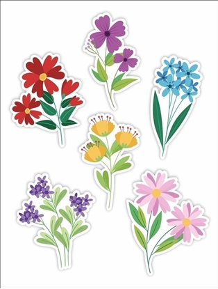 Attēls no LearnHow Dekoracje okienne dwustronne - Kwiaty 02 6szt