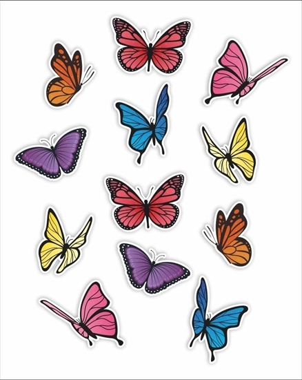 Picture of LearnHow Dekoracje okienne dwustronne - Motyle 02 12szt