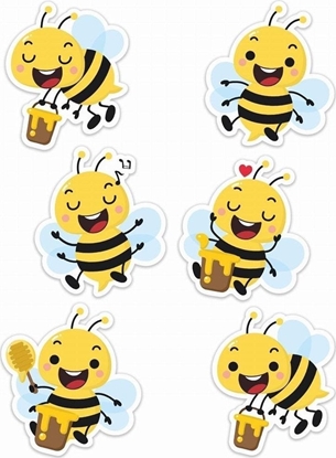 Attēls no LearnHow Dekoracje okienne dwustronne - Pszczoy 01 6szt