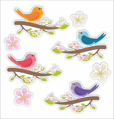 Attēls no LearnHow Dekoracje okienne dwustronne - Ptaszki na.. 8szt
