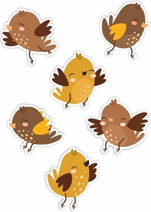 Изображение LearnHow Dekoracje okienne dwustronne - Wróble 01 6szt