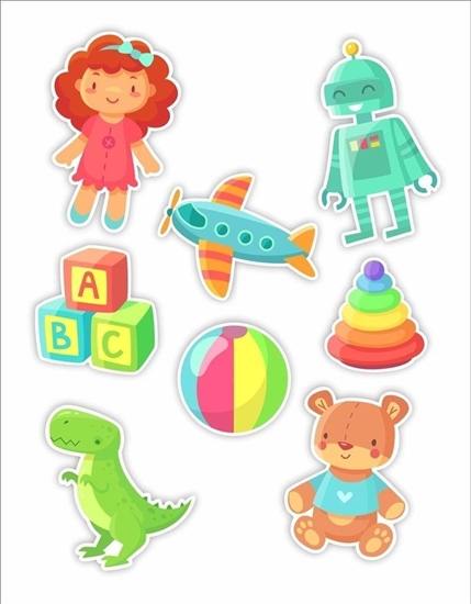 Изображение LearnHow Dekoracje okienne dwustronne - Zabawki 01 8szt