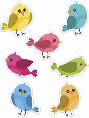 Изображение LearnHow Dekoracje okienne wiosenne - Ptaszki 01 7szt