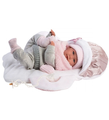 Attēls no Lelle zīdainis Mimi 42 cm (pārnes. soma, raud, runā, ar mānekli, mīkstais ķermenis) Spānija LL74004