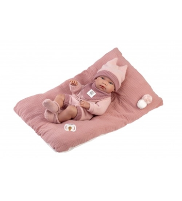 Attēls no Lelle zīdainis Nica meitene ar sedziņu un mānekli (vinila ķermenis) 40 cm Spānija LL73818