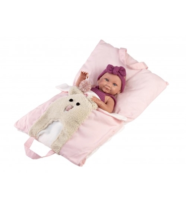 Attēls no Lelle zīdainis Nica meitene ar somiņu un mānekli (vinila ķermenis) 40 cm Spānija LL73812