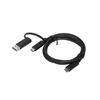Изображение Lenovo 4X90U90618 USB cable 1 m USB 3.2 Gen 1 (3.1 Gen 1) USB A/USB C USB C Black
