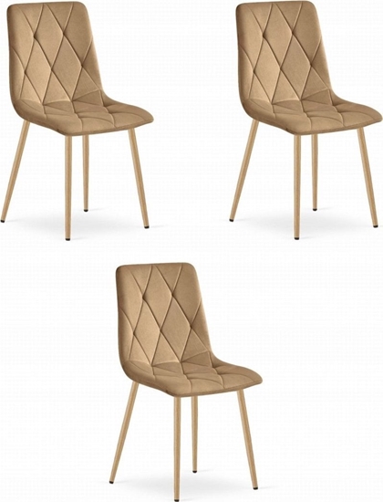 Picture of Leobert Krzeso LIBRA - brzowy aksamit / nogi kolor drewna x 3