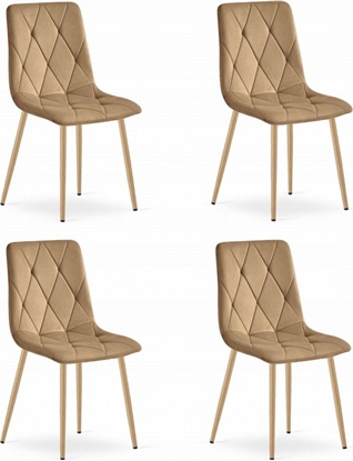 Picture of Leobert Krzeso LIBRA - brzowy aksamit / nogi kolor drewna x 4