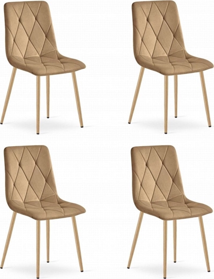 Picture of Leobert Krzeso LIBRA - brzowy aksamit / nogi kolor drewna x 4