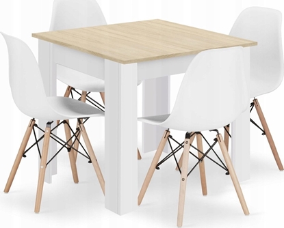 Изображение Leobert Zestaw stó kwadratowy 80x80 db sonoma + 4 krzesa OSAKA biae