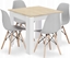 Изображение Leobert Zestaw stó kwadratowy 80x80 db sonoma + 4 krzesa OSAKA szare