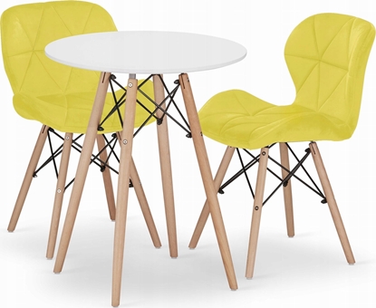 Picture of Leobert Zestaw stó okrgy TODI 60 biay + 2 krzesa LAGO óte