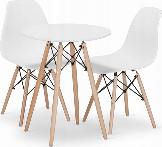 Picture of Leobert Zestaw stó okrgy TODI 60 biay + 2 krzesa OSAKA biae