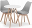 Attēls no Leobert Zestaw stó okrgy TODI 60cm biay + 2 krzesa MARK szare
