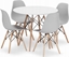 Изображение Leobert Zestaw stó okrgy TODI 90 biay + 4 krzesa OSAKA szare