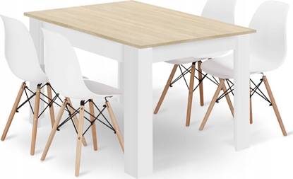 Picture of Leobert Zestaw stó prostoktny 120x80 db sonoma + 4 krzesa OSAKA biae