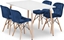 Изображение Leobert Zestaw stó prostoktny ADRIA 120x80 biay + 4 krzesa LAGO granatowe