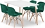 Picture of Leobert Zestaw stó prostoktny ADRIA 120x80 biay + 4 krzesa LAGO zielone
