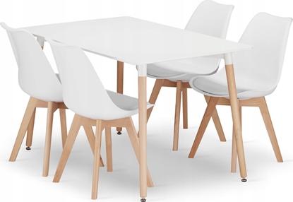 Изображение Leobert Zestaw stó prostoktny ADRIA 120x80 biay + 4 krzesa MARK biae