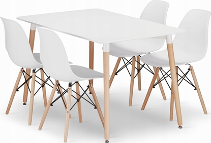 Изображение Leobert Zestaw stó prostoktny ADRIA 120x80 biay + 4 krzesa OSAKA biae