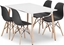 Attēls no Leobert Zestaw stó prostoktny ADRIA 120x80 biay + 4 krzesa OSAKA czarne