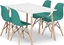 Изображение Leobert Zestaw stó prostoktny ADRIA 120x80 biay + 4 krzesa OSAKA zielone